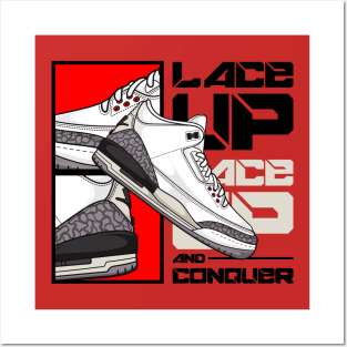 AJ 3 Retro White Cement Shoes Posters and Art